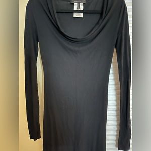 BCBG Black Drape Neck Dress
